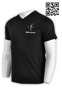 T594供應美容行業T恤 度身訂造工作T恤 化妝行業 V領 T恤 網上下單T恤 T恤專門店    黑色